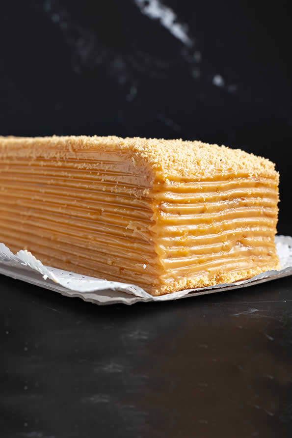 Panqueque manjar naranja